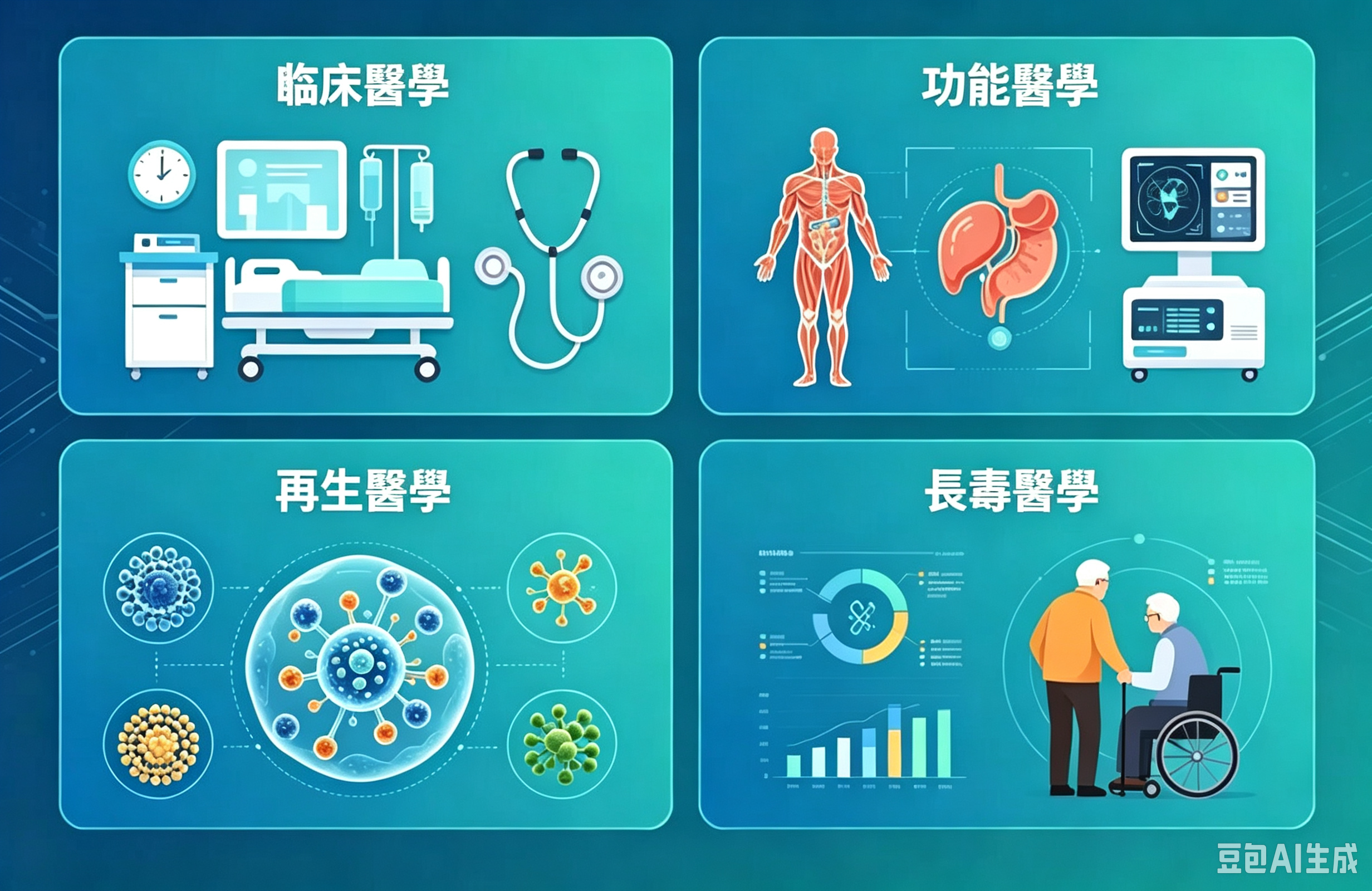 臨牀醫學、功能醫學、再生醫學、長壽醫學：四大醫學的核心區別