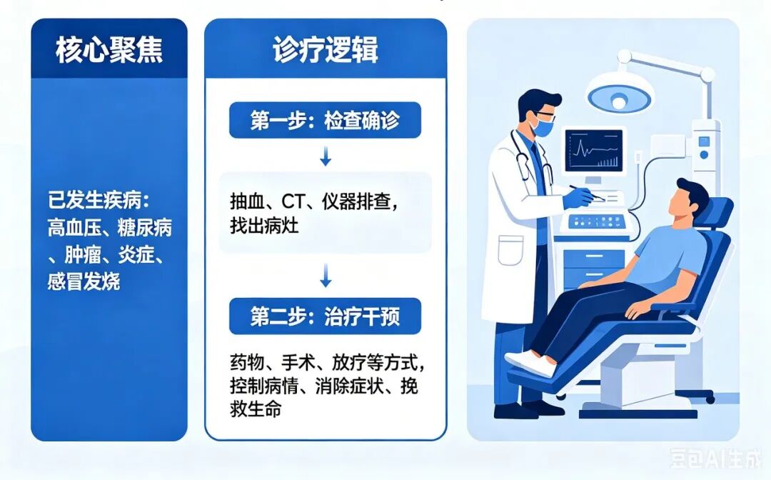 臨牀醫學聚焦已經發生的疾病